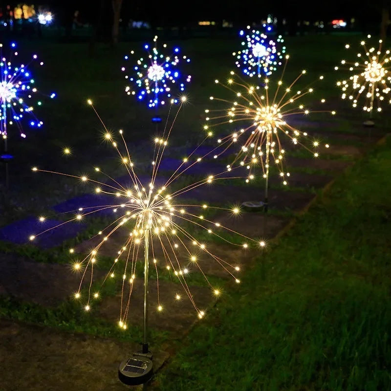 90-200LED Solar Firework Light Waterproof Outdoor Lighting Fairy String Light Christmas Solar Lights Garden Decoration