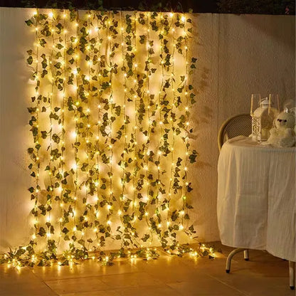 Artificial Green Leaf String Lights For Home Decor