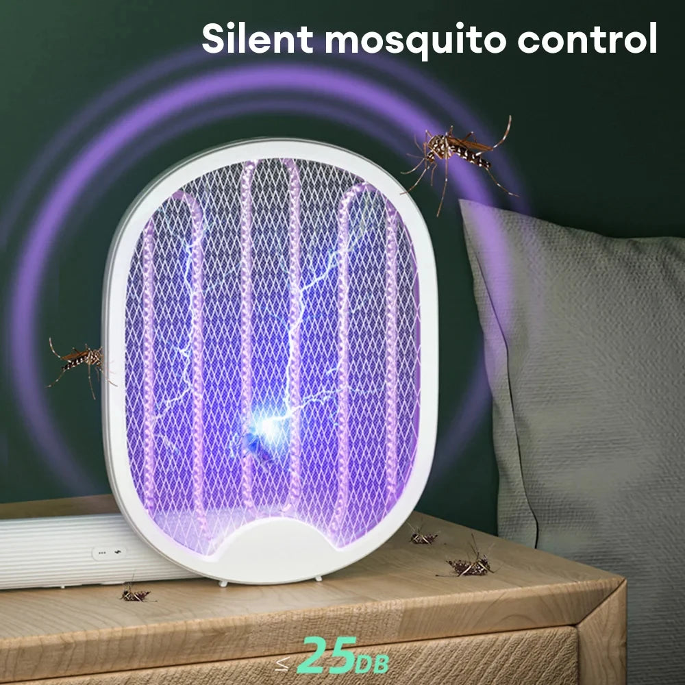 4 In 1 Electric Mosquito Killer Foldable Fly Swatter Trap USB Rechargeable Mosquito Insect Killer with UV Light for Bedroom