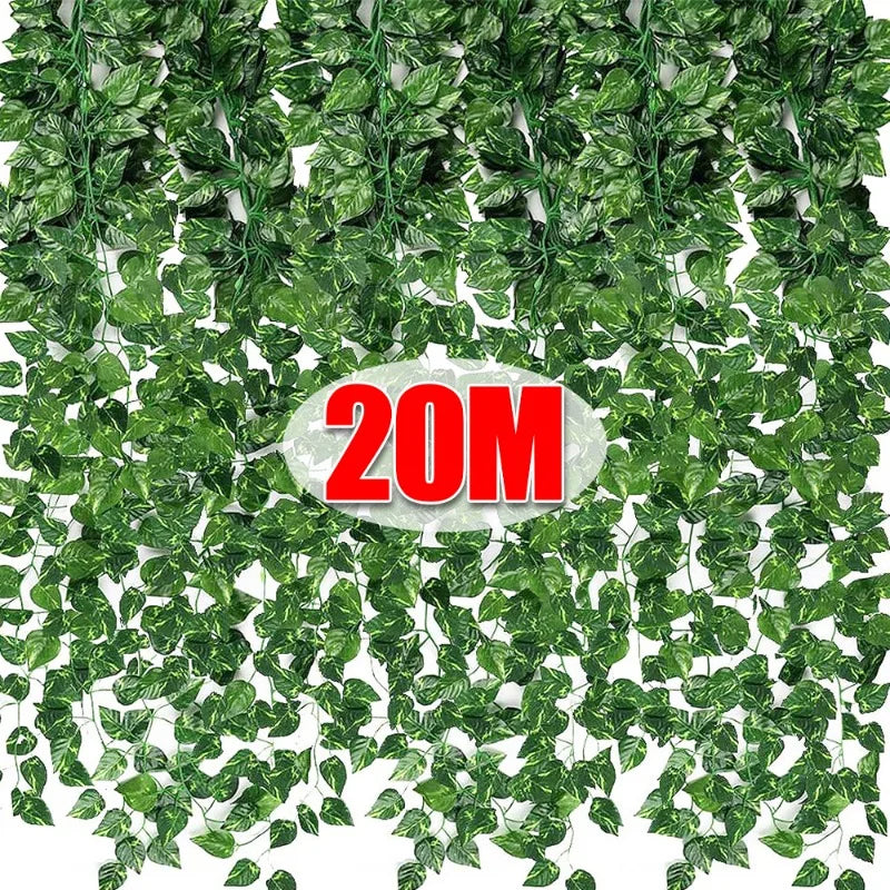 10/2M Artificial Plant Green Ivy Leaf For Garden